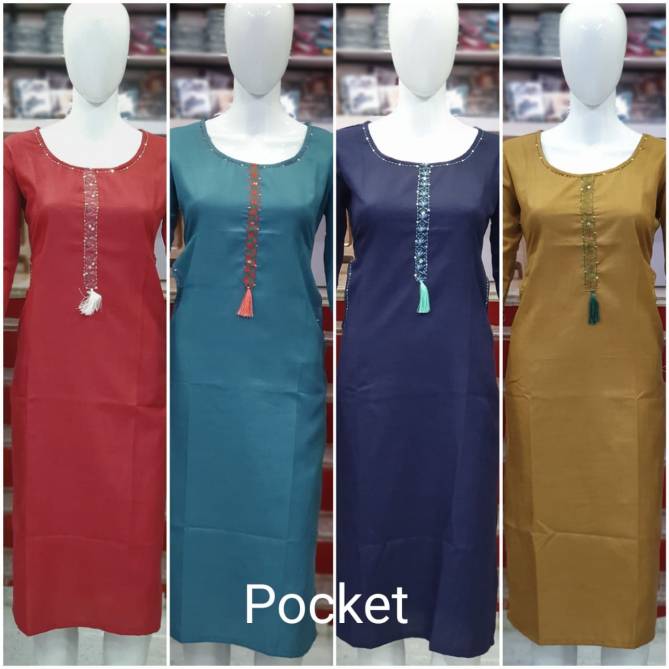 Ff Pocket Fancy Ethnic Wear Cotton Printed Kurti Collection